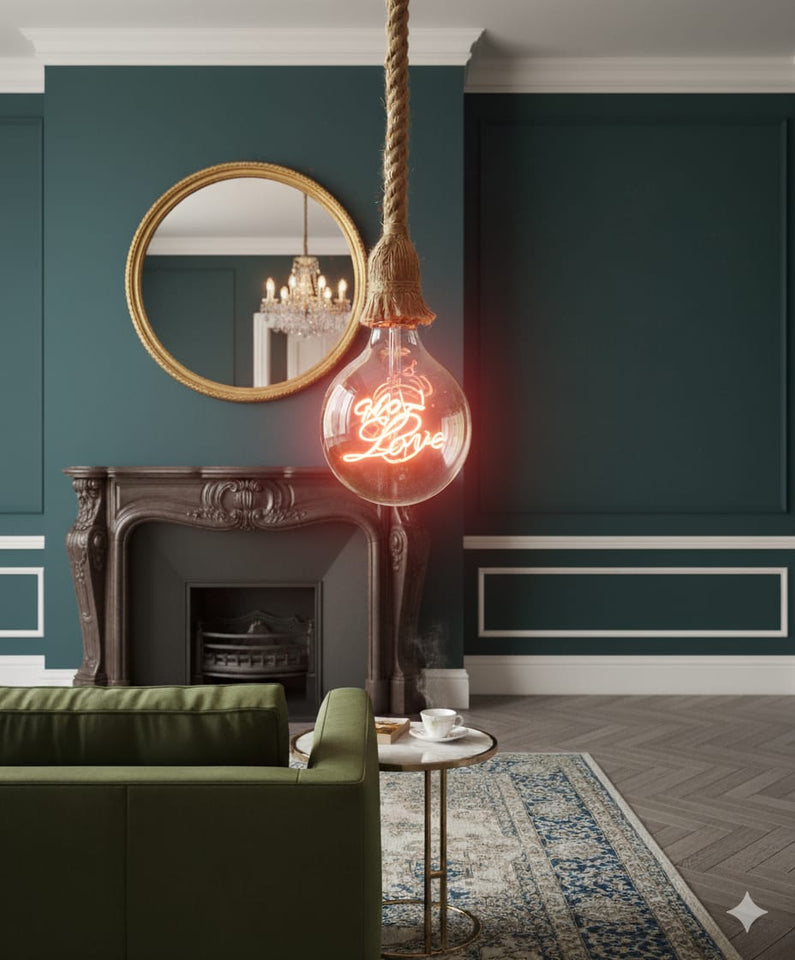 'You Are Love' Neon Rope Pendant ❤️✨ filament bulb💡,  4w⚡