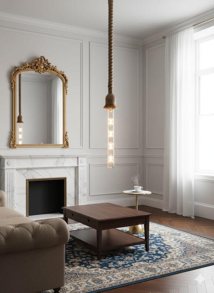 The Heritage Rope Pendant with X-Filament Bulb ✨, 4X design bulb💡,  8w ⚡