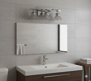 Triple Glass Vanity Sconce 🌸✨, Flower Mirror light💡, 🌈3in1