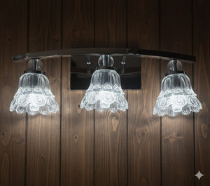 Triple Glass Vanity Sconce 🌸✨, Flower Mirror light💡, 🌈3in1