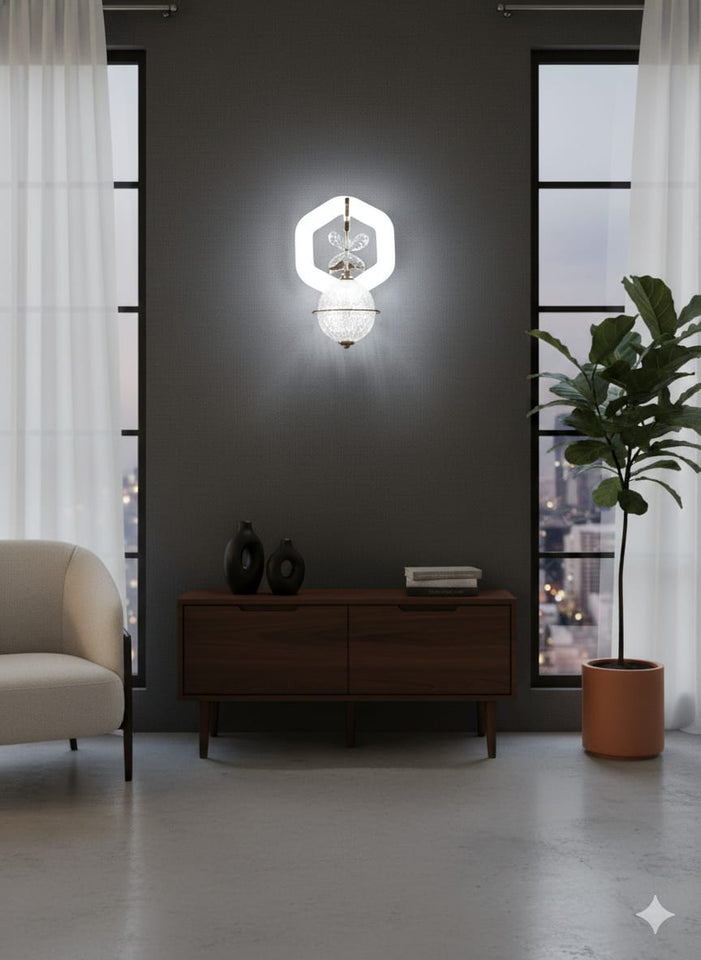 💡 Luxury Crystal Globe Wall Light – Elegance in Every Glow 🌟, 🌈3in1 (Golden, natural, white)