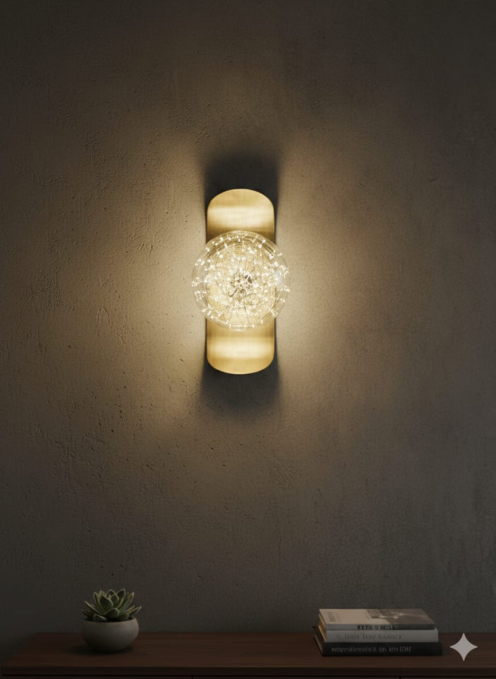 🌟 Galaxy Glow Wall Lamp – Modern Crystal Orb LED Light for Living Room, Bedroom & Hallway