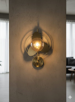 🌟 Retro Orbit Gold Wall Lamp – Modern Industrial LED Sconce for Living Room, Bedroom & Hallway