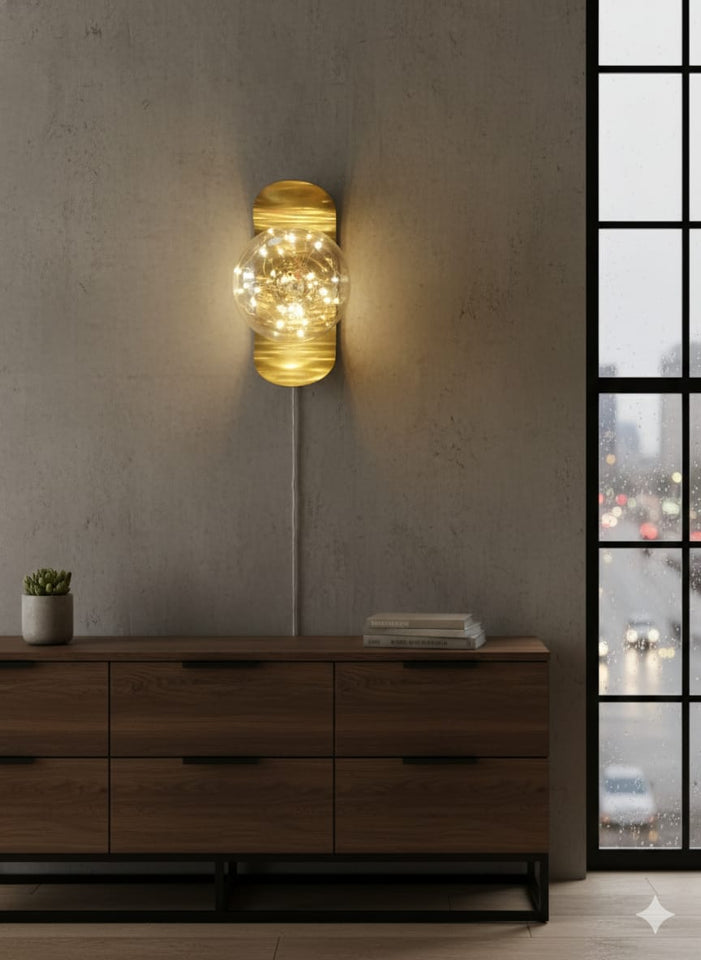 🌟 Galaxy Glow Wall Lamp – Modern Crystal Orb LED Light for Living Room, Bedroom & Hallway