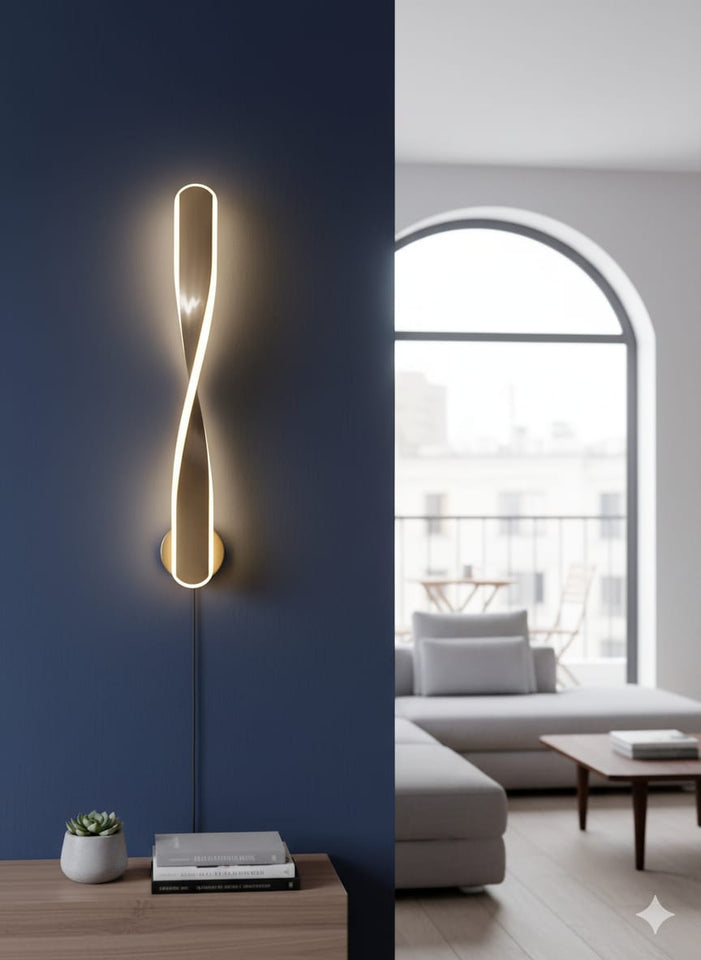 ✨ Infinity Twist LED Wall Light – Modern Minimalist Wall Lamp for Living Room, Bedroom & Hallway